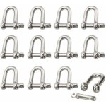 Manille inox 12 pi�ces m4 manille inox acier manille de levage manille d'anneau de d de cha�ne manille ...