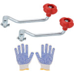 Manivelle de cric universelle 2 pi�ces - remplacement pour cric de remorque - carbone et galva - lot ...