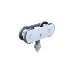 Ferrure de porte  dplacement droit pour porte de 150 kg monture pivotante galet acier 653a 2