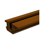 Rail pvc rainur� 25 mantion - longueur 5 m - marron - 25 / 500m