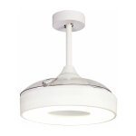 Mantra - plafonnier design, plafonnier ventilateur coin fan led 45w blanc en plastique