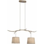 Suspension, suspension 2 lampes sabina marron en fabric, mantra Suspension, suspension 2 lampes sabina marron en fabric, mantra