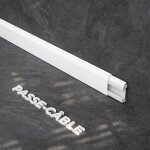 Plinthe passe - c�ble pvc 50 mm - fr�ne blanc - 1 m, � l'unit�