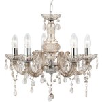 Searchlight - marie therese - 5lt lustre rosé avec gouttes et pampilles, acrylique et verre e14 5x60w ... Searchlight - marie therese - 5lt lustre rosé avec gouttes et pampilles, acrylique et verre e14 5x60w ...