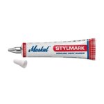 Tube marqueur a bille indelebile toutes surfaces stylmark - 5 teintes blanc