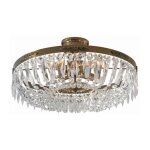 Markslojd - hovdala - lustre semi - affleurant � 4 ampoules en cristal antique, e14