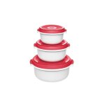 Marmite � micro - ondes 3 pi�ces rouge 518999 - emsa