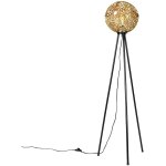 Maro - lampadaire - 1 lumi�re - h 140 cm - noir et or - art deco - �clairage int�rieur - salon i chambre ...