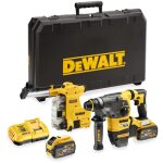 Marteau combin� sans fil dewalt dch335x2, sds - plus, 54v, 2x 162 wh + chargeur + aspiration