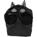 Masque anti - mouches pour cheval en tissu respirant et doux, avec maillage fin additionnel, noir