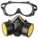 Masque � gaz professionnel masque de peinture au charbon actif respirateur avec 2 filtres anti - poussi�re, ...