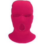 Masque int�gral tricot� 3 trous pour sports d'hiver - coupe - vent chaud ski et moto - rouge rose