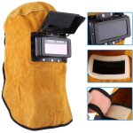 Masque et lunette de soudure, welding mask hooded welder's helmet leather protective hood comfortable ...