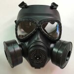 Vurahome - masque respiratoire masque � gaz noir tactique masque de protection de style militaire ext�rieur ...