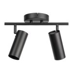 Mathias luminaires - mathias - plafonnier verso en m�tal noir, compatible culot gu10, 7w - ss2tverson ...