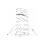Matis�re - echafaudage roulant embase t�lescopique - hauteur max. de travail 6. 40m - 1 plateau - l6