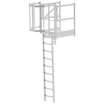 Matis�re - echelle � crinoline avec palier de sortie frontale 0, 6m et trappe de condamnation - hauteur ...