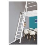 Matisre - echelle de meunier rabattable : 55cm de large - hauteur  franchir 3m - couleur : blanc (ral ...