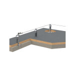 Matis�re ? ligne de vie aluminium 30m ? fixation sur potelets ? amortisseur inox 316 ? norme epi ? ldvalu30 ...