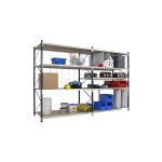 Matis�re - rayonnage mi lourd 4 niveaux - module de d�part - 2500x1800x600mm - charge 683kg / niveau ...