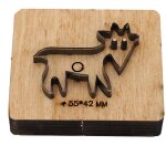 Matrice de d�coupe en forme de mouton avec base en bois, moule de tampon en cuir et acier alli� pour ...