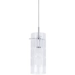 Max - luminaire suspendu moderne chrome 1 lumi�re avec abat - jour transparent, e27 - italux