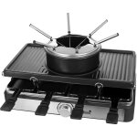 Maxxhome appareil � raclette - gourmet set - 8 personnes - antiadh�sif - avec ensemble � fondue - noir ...