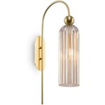 Maytoni - antic applique moderne or, abat - jour en verre cognac