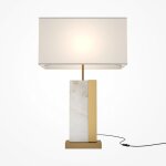 Maytoni bianco lampe de table moderne avec abat - jour laiton e27