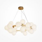 Maytoni - dallas plafonnier suspendu moderne � 25 ampoules globe dor�, abat - jour blanc mat, g9