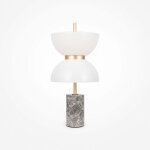 Maytoni kyoto lampe de table led int�gr�e moderne dor�e et grise 3000 k 500 lm abat - jour blanc