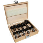 Mecabois - coffret 5 m�ches � bouchonner hss - diam�tre 15 - 20 - 25 - 30 - 35 mm - haute pr�cision bois ...