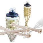 Mèche en coton longue 30 cm pour torches en bambou 6 pièces fer de jardin Mèche en coton longue 30 cm pour torches en bambou 6 pièces fer de jardin