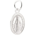 M�daille miraculeuse catholique en argent 925, pendentif ovale double face vierge marie, bijou religieux ...
