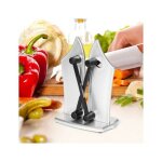Mediawave store - 182641 aiguiseur de couteaux lames 3 en 1 bavarian universal ressort automatique