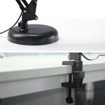 72507 lampe de bureau m�tal 2 en 1 avec bras flexible et clip couleur: noir