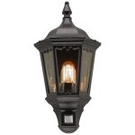 Medstead - demi - lanterne extrieure  1 ampoule noire avec capteur de mouvement pir ip43, e27 - elstead ...