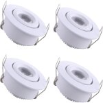 Memkey - 4 mini spot encastrable led plafond spot encastr� lampe 1w blanc chaud 3000k pour vitrine, plafond, ...