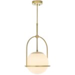 Merano cosenza suspension plafonnier matt laiton antique & verre opalin