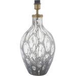 Merano vibo lampe de table charcoal artisan glass & matt antique brass plate