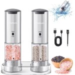 Mertturm moulin � poivre �lectrique rechargeable, moulins sel poivre automatique avec externe grossi�ret� ...