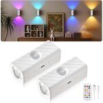 Mertturm rechargeable led vitrine, veilleuse � d�tecteur de mouvement, sans fil led spotlights avec t�l�comman ...