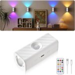 Mertturm rechargeable led vitrine, veilleuse � d�tecteur de mouvement, sans fil led spotlights avec t�l�comman ...