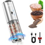 Mertturm rechargeable moulin � poivre �lectrique, moulin � �pices avec 95ml, r�glage externe acier inoxydable, ...