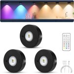 Mertturm rgb spot led sans fil avec telecommande, 1200mah rechargeable magn�tique dimmable led cuisine ...