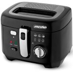 Mesko ms 4908 friteuse lectrique  huile 2, 5 l, temprature rglable, cuve amovible 1800w noir
