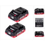 Metabo ? pack de 2 batteries lihd 4, 0ah 18v ? technologie ultra - m ? compatible avec outils 18v ? indicateur ...