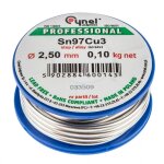 Métal d'apport pour soudure 97 % sn, 3 % cu, fil 2, 5 mm, 100 g Métal d'apport pour soudure 97 % sn, 3 % cu, fil 2, 5 mm, 100 g