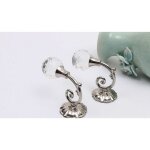 M�tal cristal verre rideau fixat mur fen�tre rideau attache crochet cintre (2 pcs par paquet) (argent) ...