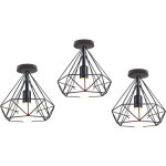 Axhup - métal plafonnier noir forme diamant cage fer lustre pour salon chambre café bar restaurant salle ... Axhup - métal plafonnier noir forme diamant cage fer lustre pour salon chambre café bar restaurant salle ...